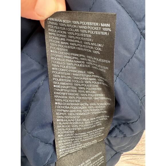 Burton Durable Goods Quilt Lined Tie Waist Jacket Womens XS Navy Blue Hooded - Picture 14 of 14